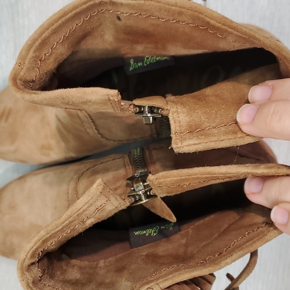 Sam Edelman Womens Louie Western Fringle Ankle Suede Booties shoes sz 8 - Picture 13 of 16